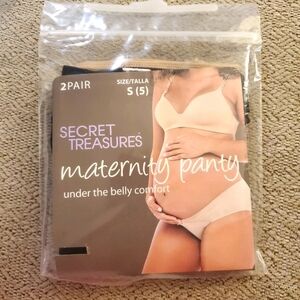 New Secret Treasures 2-Pack Maternity Panty - Black & Nude 0547